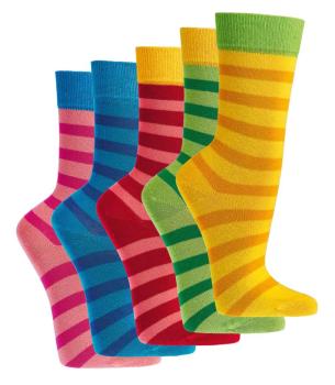6 Paar TippTexx 24 Kinder Socken Ringel Bio Baumwolle, für Mädchen & Jungen